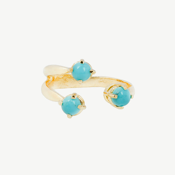 Triple Twisted Claw Ring with Stone in Turquoise