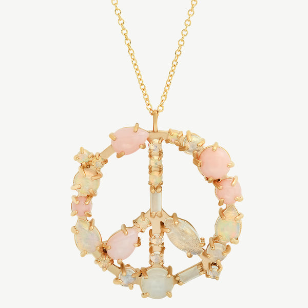 Mosaic Peace Necklace in Pink Cloud Palette