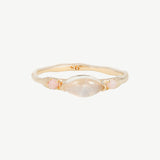 Mona Ring in Moonstone + Pink Opal