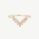 Chevron Ring in Pink Opal
