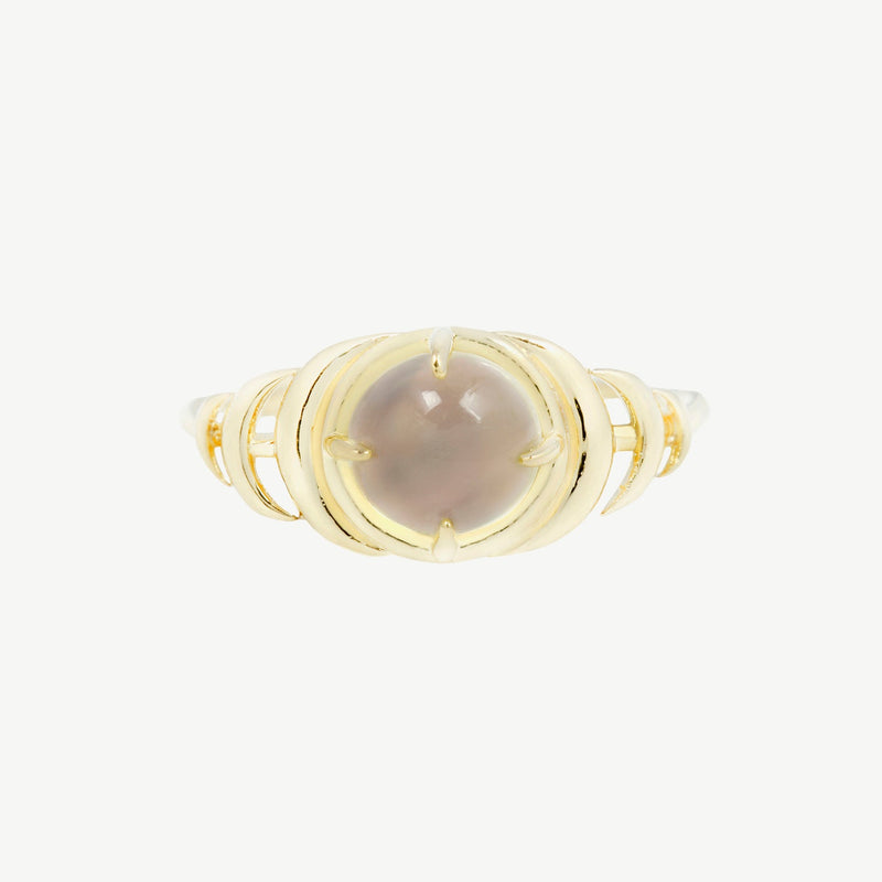 Seven Moons Ring in White Moonstone - READY TO SHIP