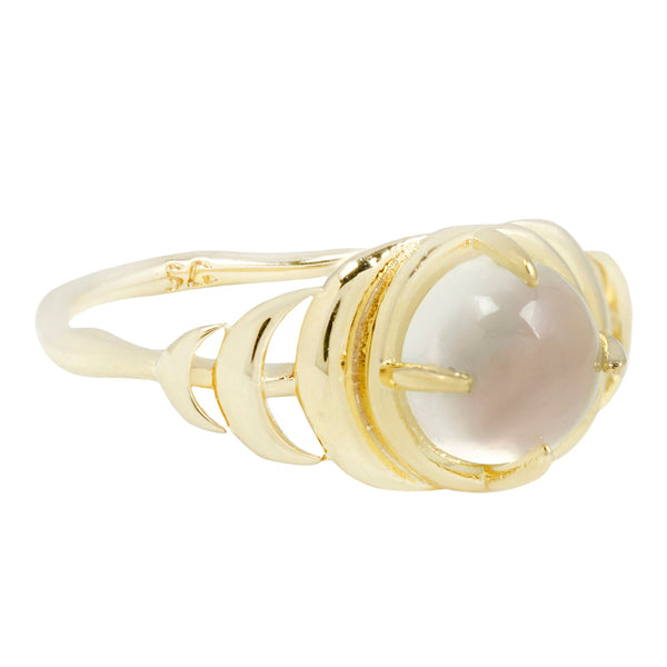 Seven Moons Ring in White Moonstone - READY TO SHIP