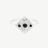 Compass Ring in Black Onyx/Black Spinel
