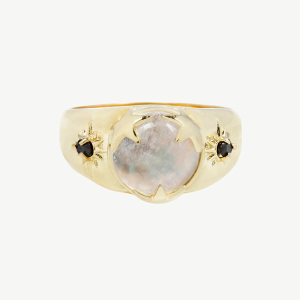 Luna Signet in Moonstone/Black Spinel – Studio Grun