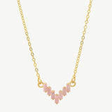 Chevron Necklace in Pink Opal - READY TO SHIP