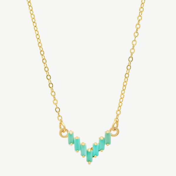 Chevron Necklace in Turquoise - READY TO SHIP