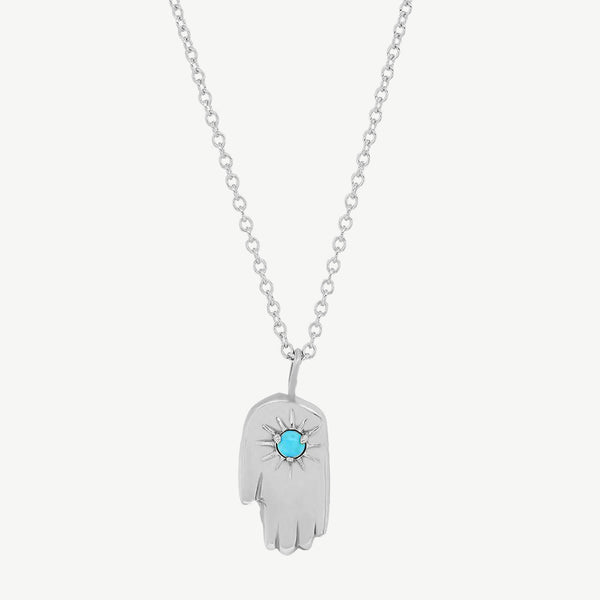 Hamsa Necklace in Turquoise