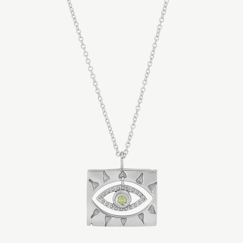 Lone Eye Necklace in Opal