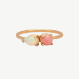 Asymmetrical Ring in Opal + Pink Opal
