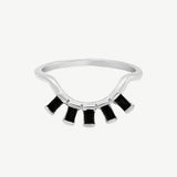 Eyelash Baguette Ring in Black Onyx