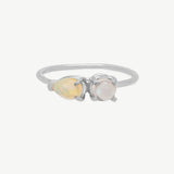 Asymmetrical Ring in Opal + Moonstone