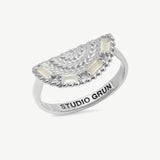 Woven Fan Ring in Moonstone