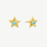 Tiny Star Studs in Turquoise