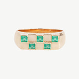 Chess Ring in Green Onyx