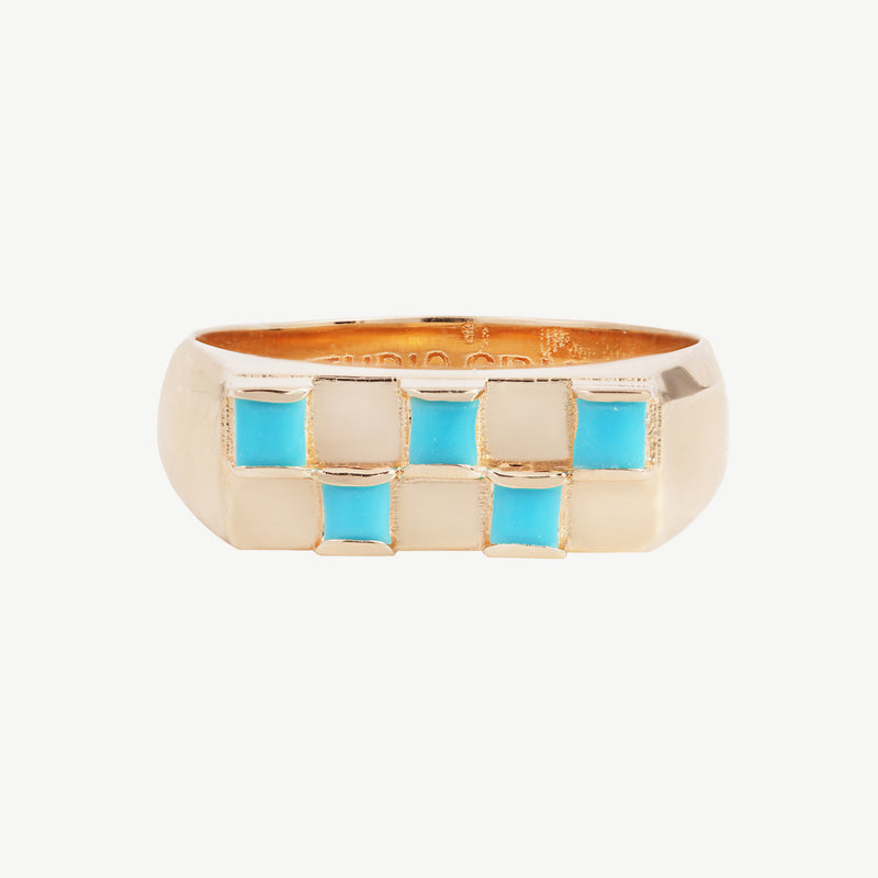 Chess Ring in Turquoise