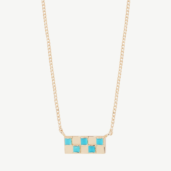 Chess Necklace in Turquoise