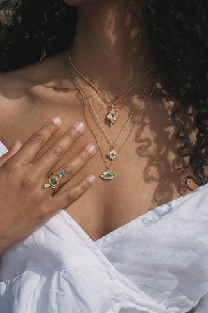 Fortune Teller Ring in Green Serpentine