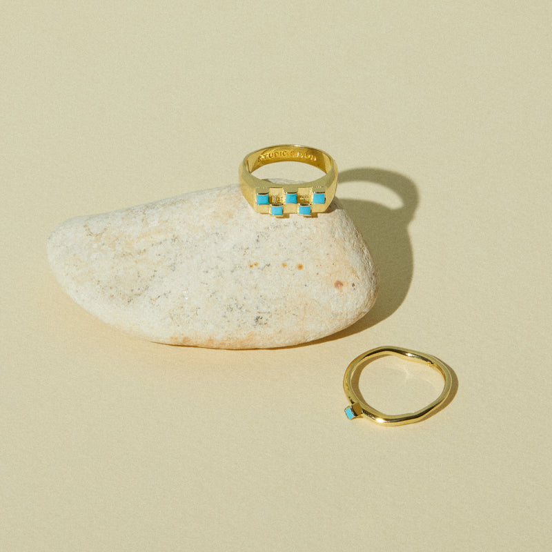 Single Cobble Ring in Turquoise
