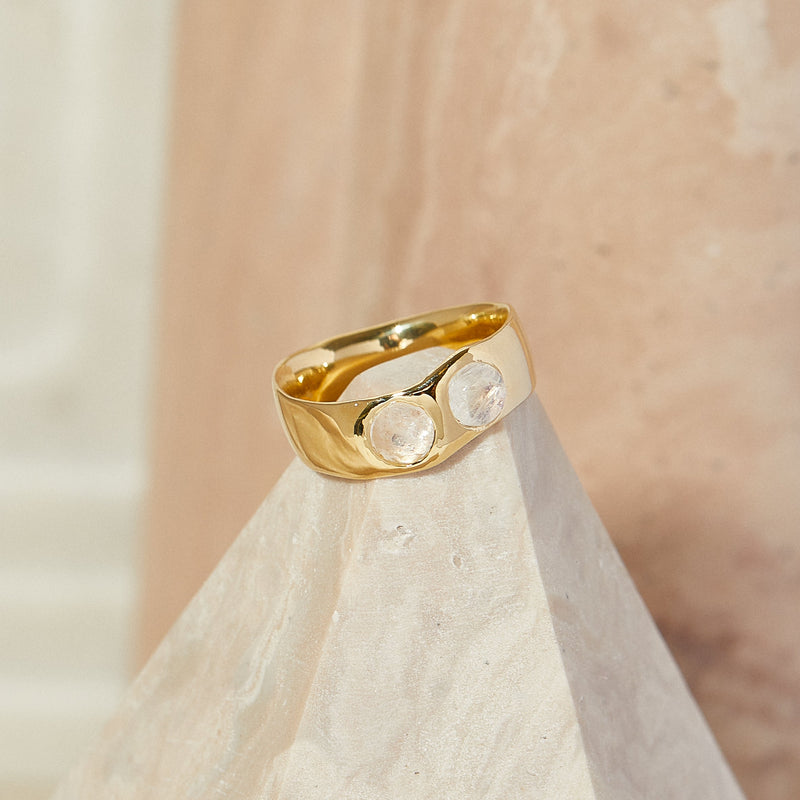 Alex Ring in Moonstone + Moonstone - READY TO SHIP