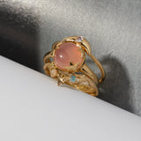 Crescent Ring in Moonstone