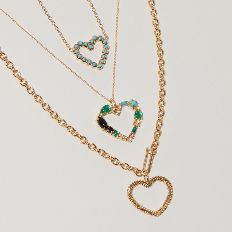 Chunky Woven Heart Necklace