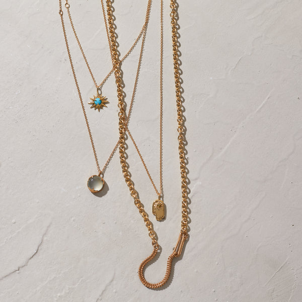 Hamsa Necklace in Opal