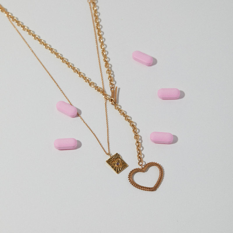 Chunky Woven Heart Necklace