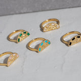 Woven Fan Ring in Moonstone