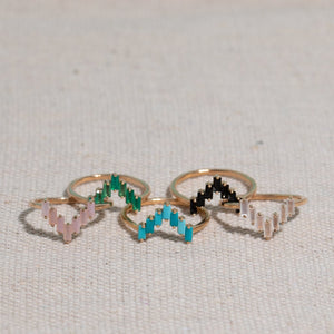 Chevron Ring in Moonstone