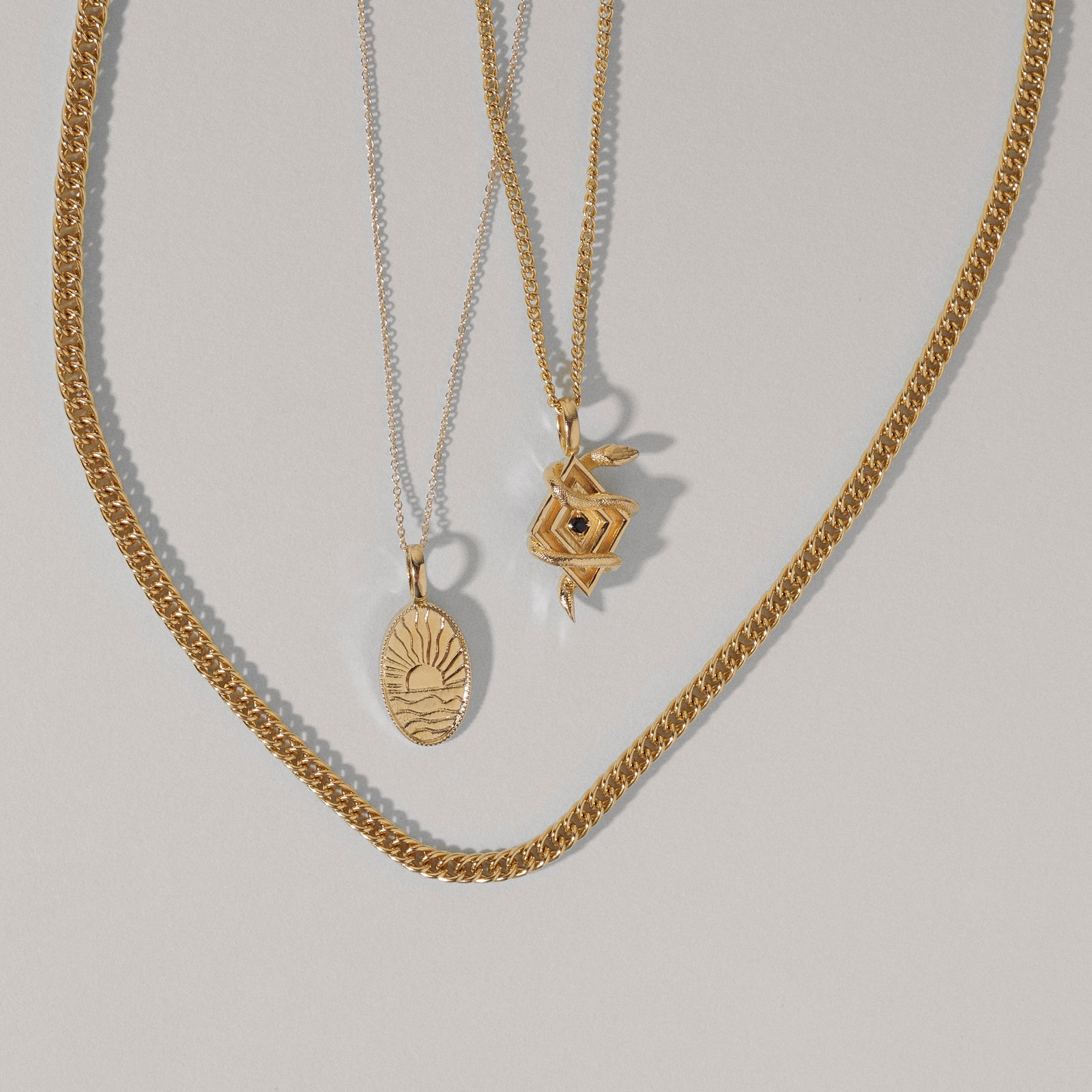 【TATIANA】GOLD SLIT ORNAMENT NECKLACE★送料・関税込 TATIANA (SILVER925) Multi Ornament necklace 4BTR230 (TATIANA